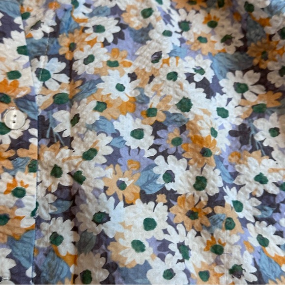 Only Carmakoma Floral 100% Cotton Button Down Short Sleeve Blouse Women 20 Plus - Picture 3 of 5